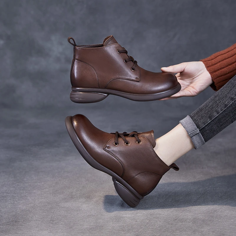 头层牛皮复古马丁靴女2025春秋新款爆款及裸真皮短靴软底软皮女靴