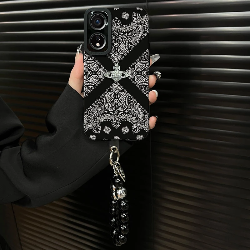 适用于【oppoa58】2025复古花纹ins风小羊皮网红创意防摔手机壳女款