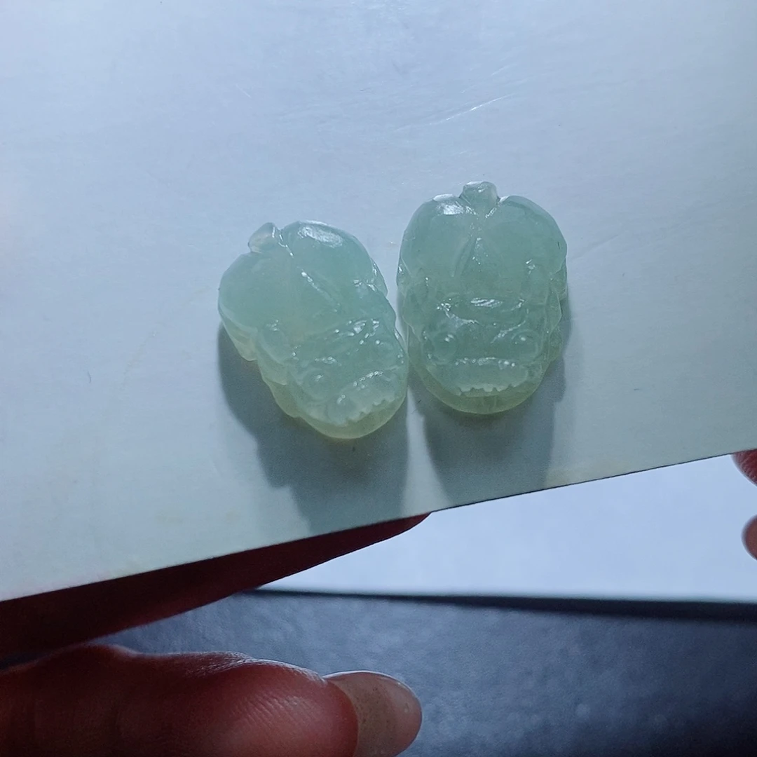 定制翡翠未镶嵌两个一起王炸