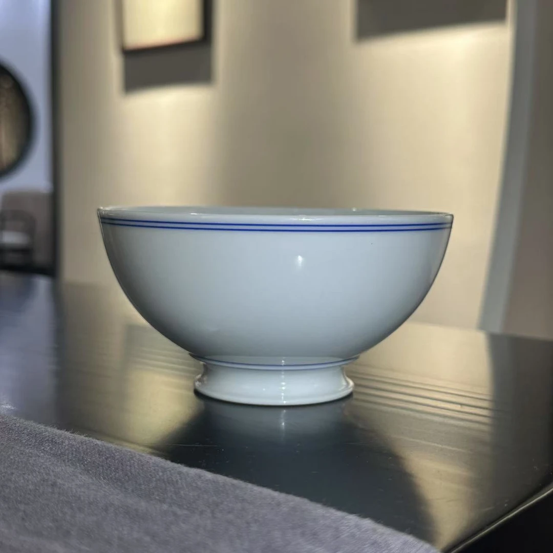 【栗子严选】涂杏花青白瓷高足大碗（TXH125）纯手工陶瓷