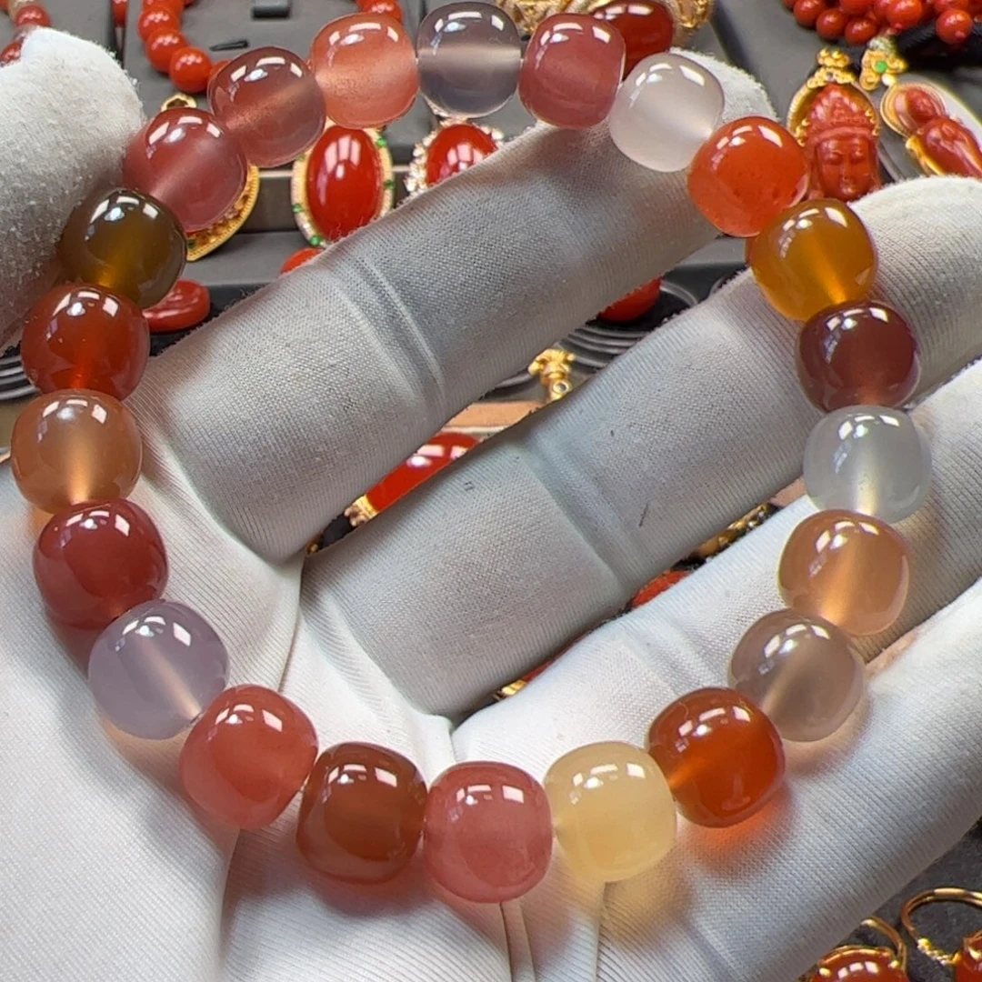 南红玛瑙未镶嵌手串10mm原矿精品多宝老形手串