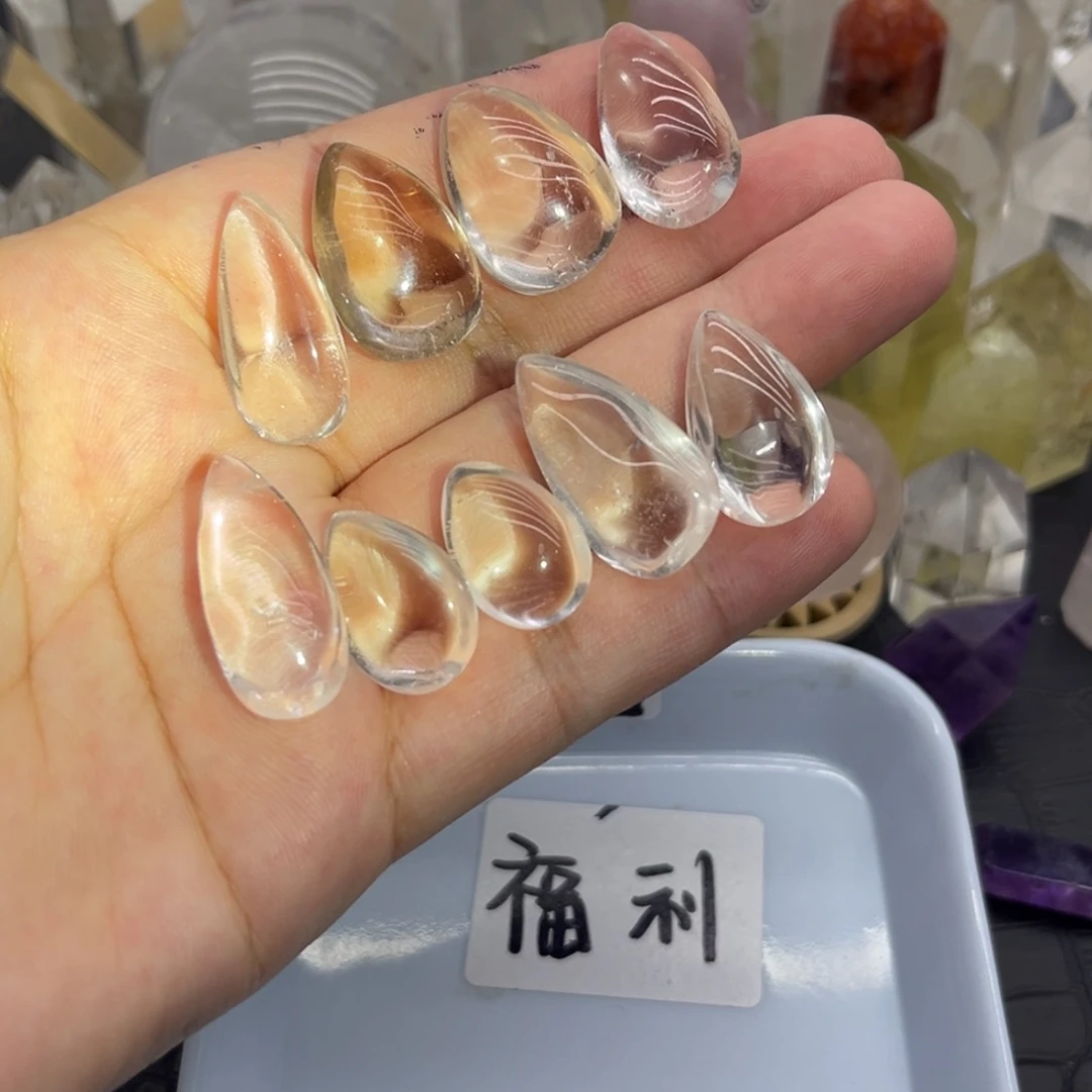 珠宝半成品水晶未镶嵌62 白水晶➕茶晶