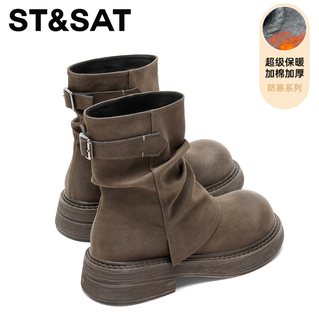 星期六年末聚会款加绒保暖棉靴女款2025冬季新款零下小暖炉雪地靴