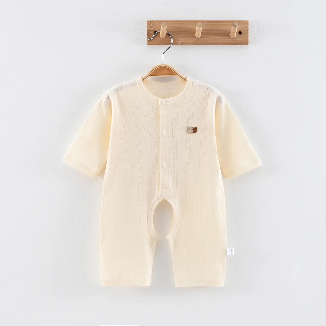 【长袖开档】婴儿连体衣夏季薄款宝宝哈衣空调服夏装新生儿爬服睡衣
