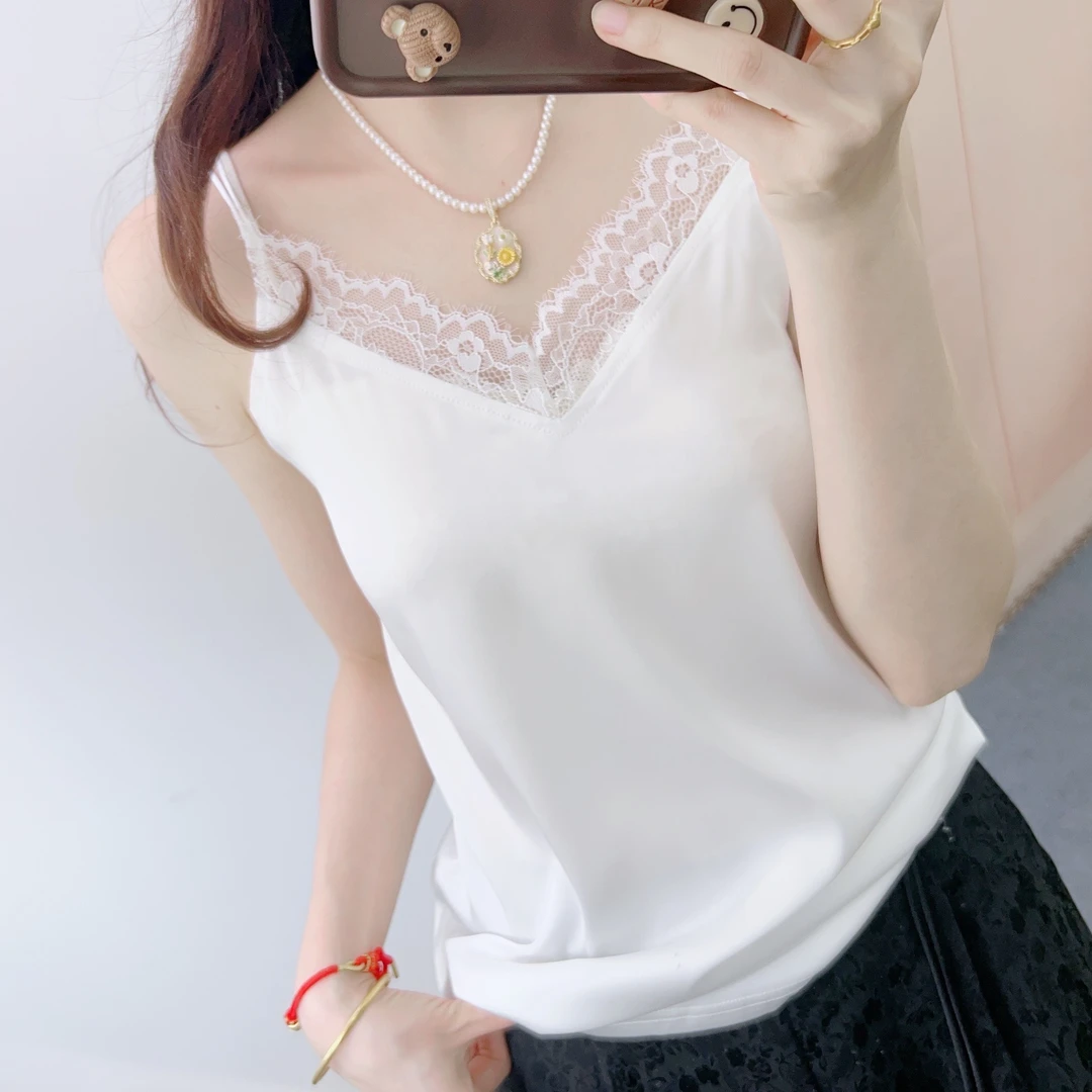 729百搭纯色醋酸显瘦蕾丝吊带729/GP