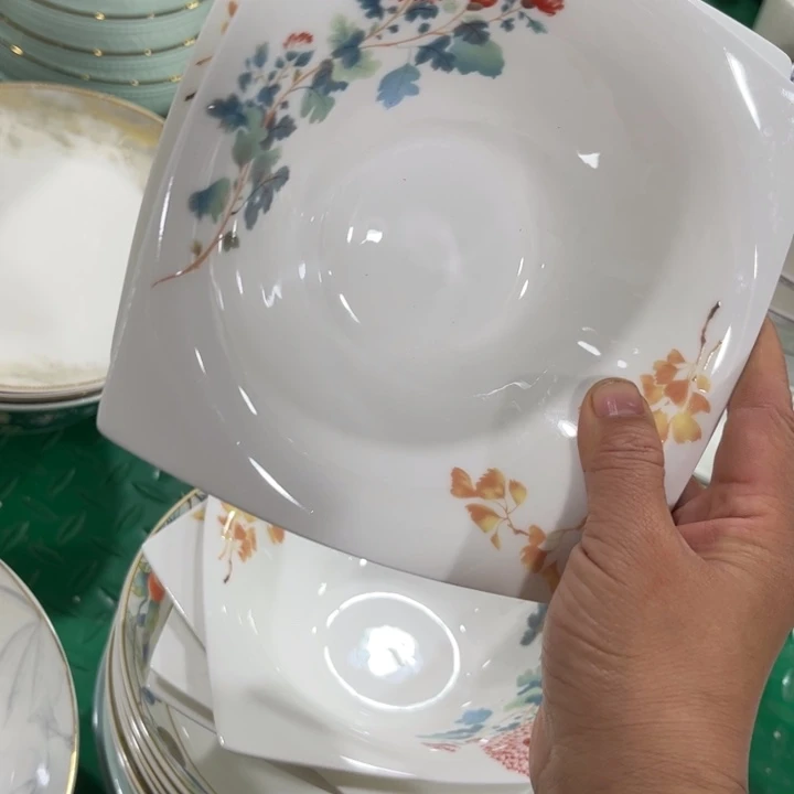 瓷片花神6.5寸沙拉碗两个微瑕
