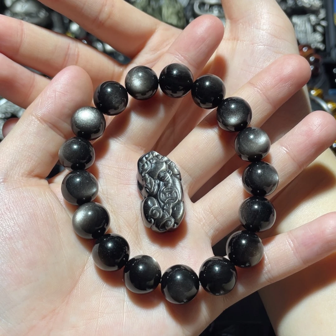 黑***@未镶嵌黑曜岩手串