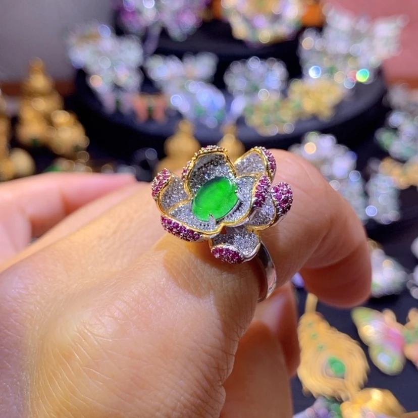 【闪购商品】翡翠挂件银S925镶嵌天然资源