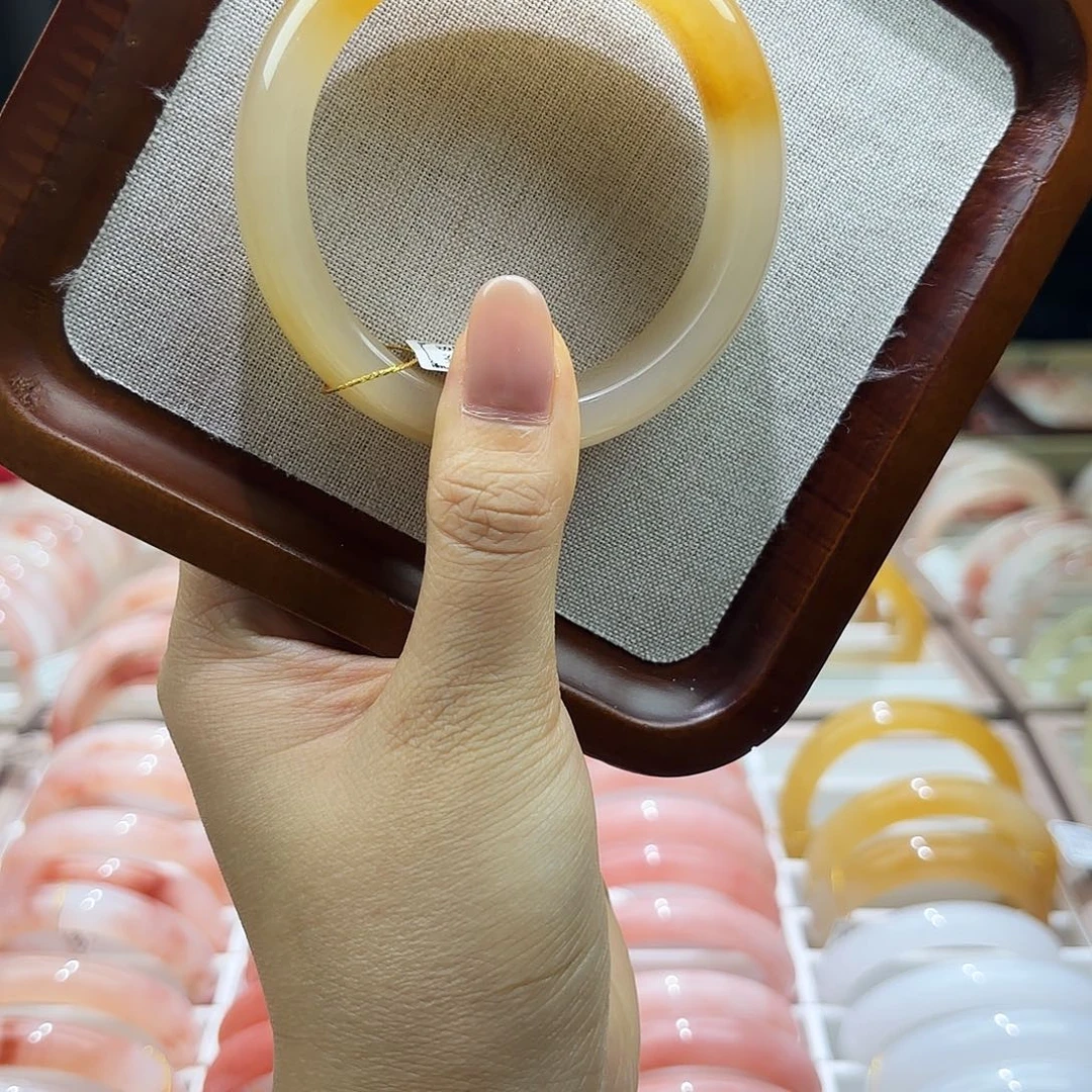 石英质玉（金丝玉）合金手镯57