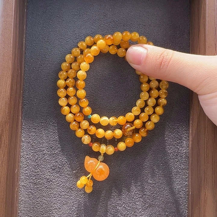 蜜蜡未镶嵌手串6.6mm蜜蜡手串