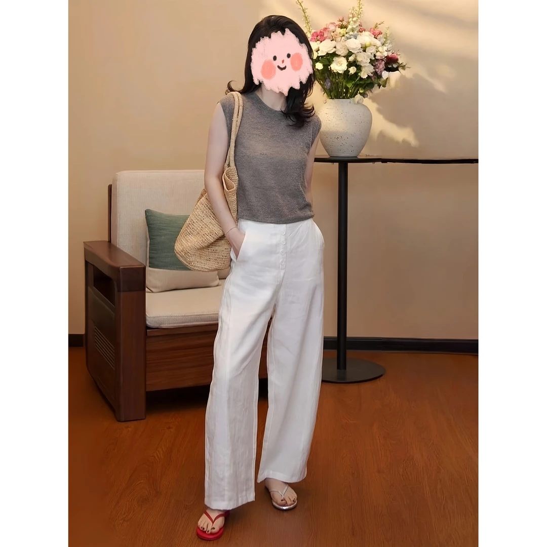 2025夏季新款欧货时髦针织衫上衣+裤子两件套时尚洋气减龄穿搭女