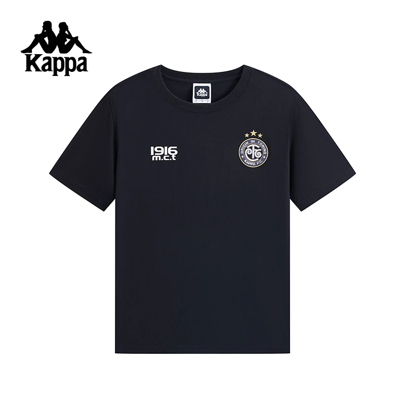 Kappa卡帕背靠背新款复古运动男夏季复古休闲t恤透气跑步半袖纯棉