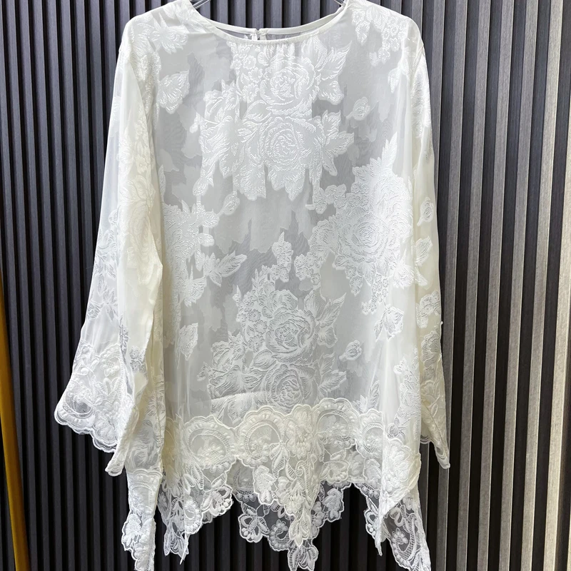 【不规则网纱】透纱时尚轻熟风时尚女款上衣打底中国风