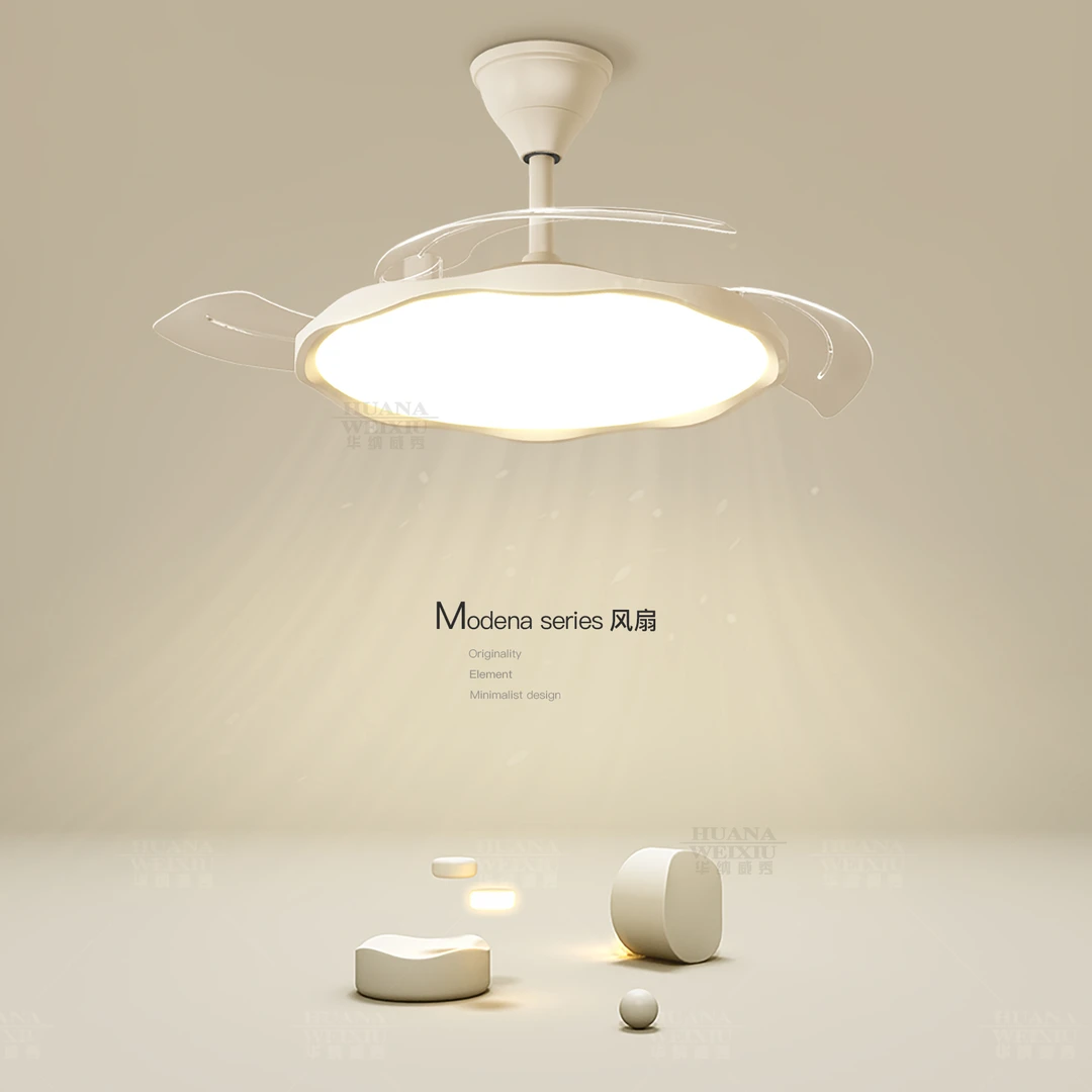 隐形风扇灯简约现代卧室灯led吸顶灯客厅餐厅吊扇灯2024新款灯具