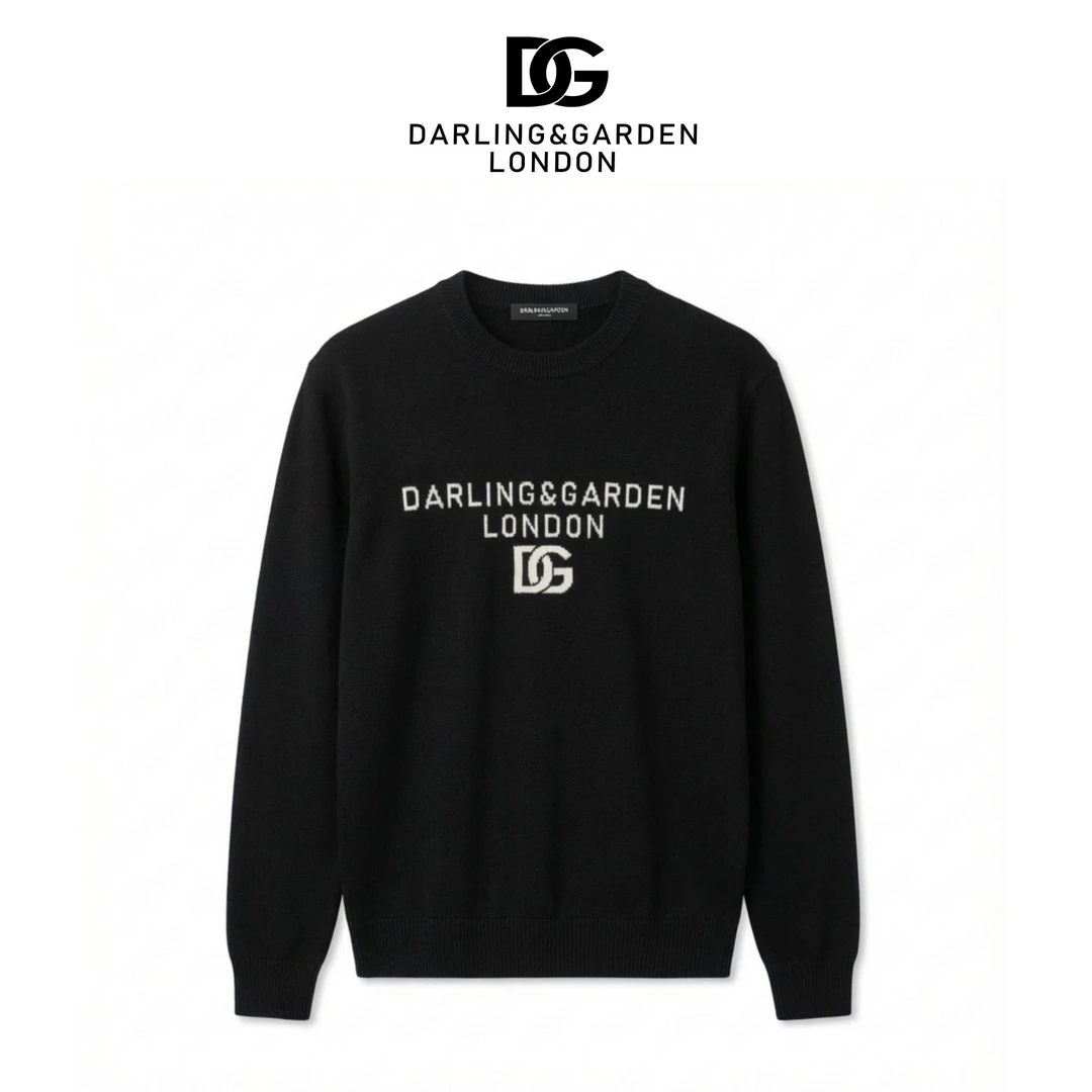 DG 品牌男装美丽诺羊毛t恤秋冬简约圆领可机洗亲肤长袖羊毛衫