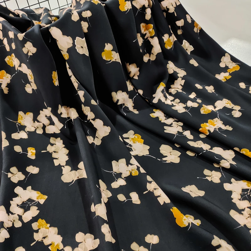 悠墨 高档精细5D贡缎棉绸布料 夏季凉爽绵绸人造棉服装连衣裙面料