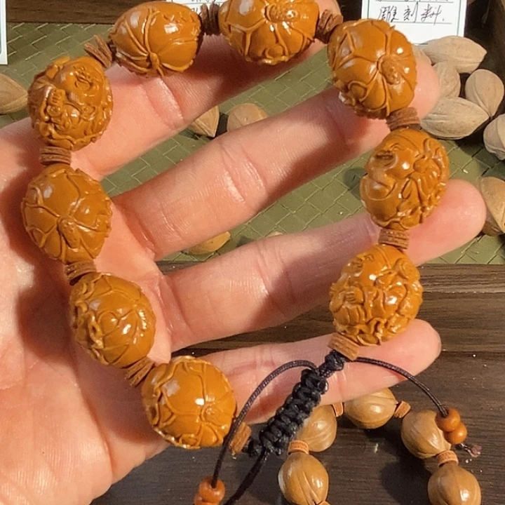 橄榄核手串/手链荷叶财神