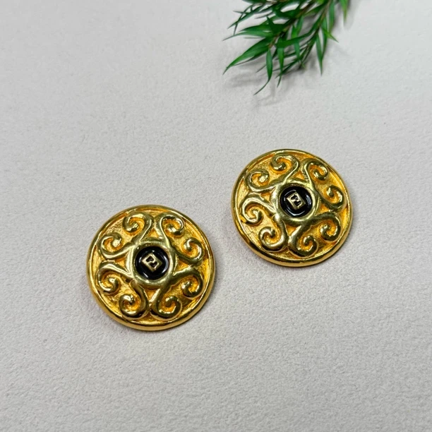 95新 FENDI/芬迪 【六六中古】孤品复古耳夹te3030