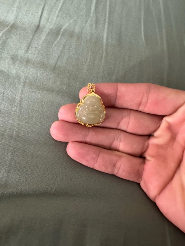 天然和田玉晴水佛公吊坠