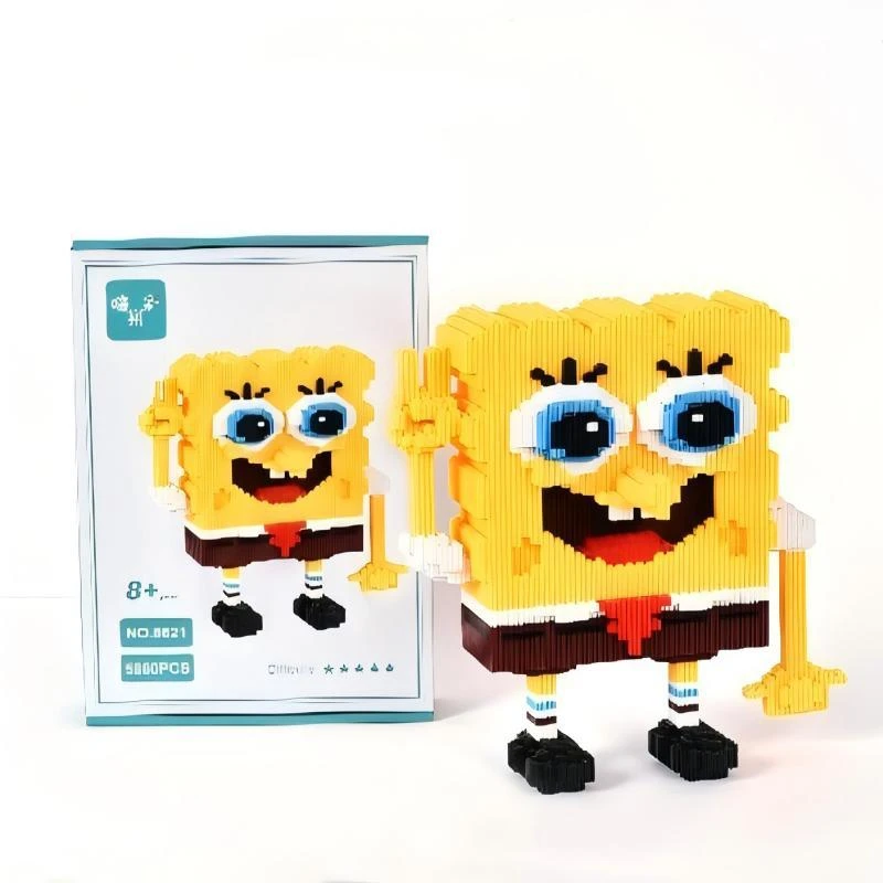 新品话海绵宝积木串联颗粒拼装积木益智玩具礼物杰拉