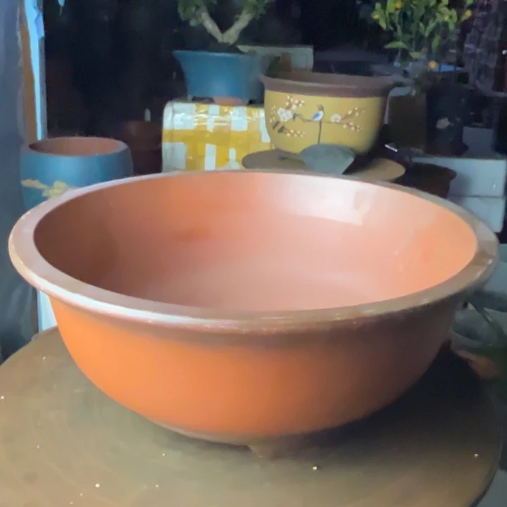 紫砂宜兴紫砂花盆40大红