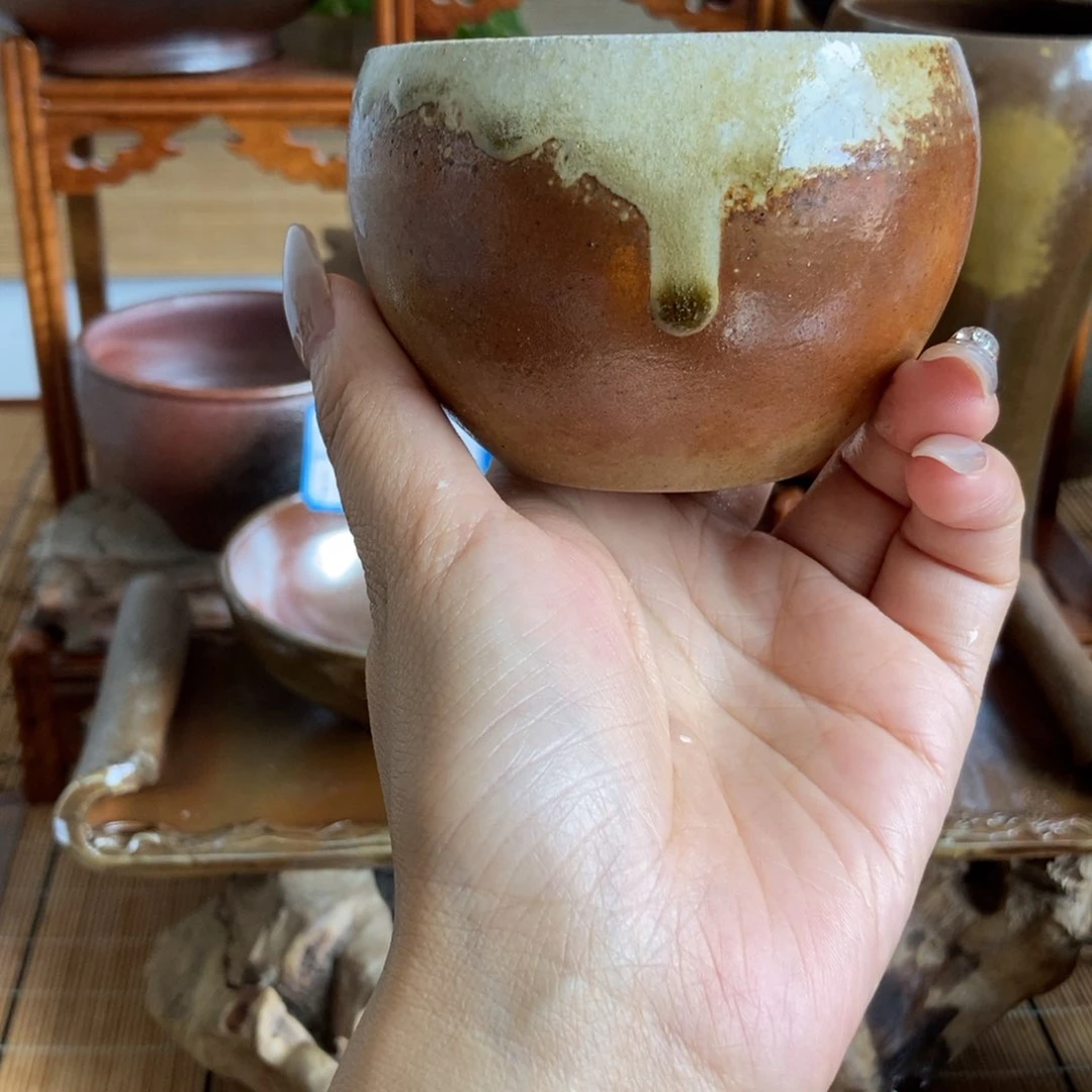 通红柴烧钵杯精品山****叔