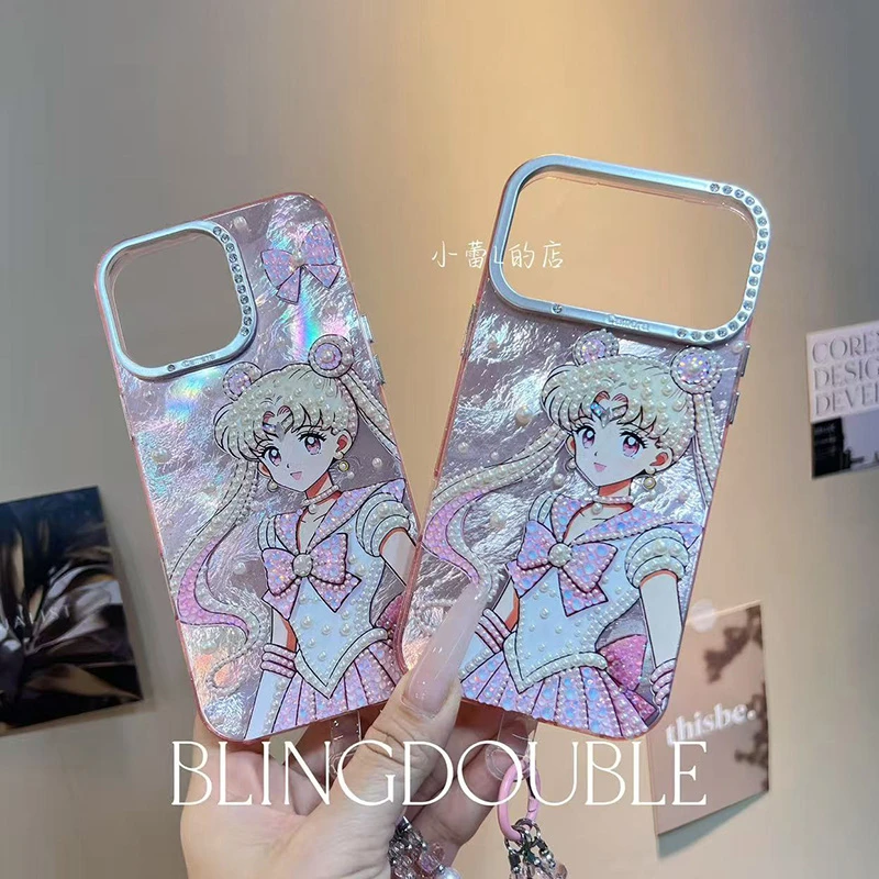 粉月光水冰月美少女冰川美少女手机壳适用16pro苹果17promax卡通
