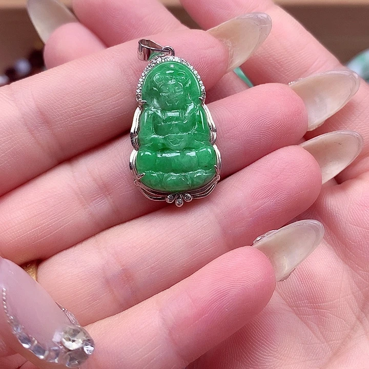 颈饰银S925镶嵌翡翠翡翠
