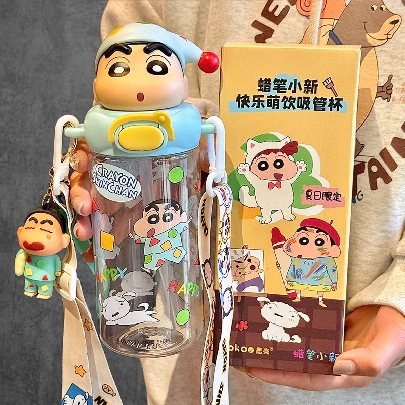 奇怡蜡笔小新玻璃杯女生夏季新款2025高颜值水杯学生可爱便携杯子