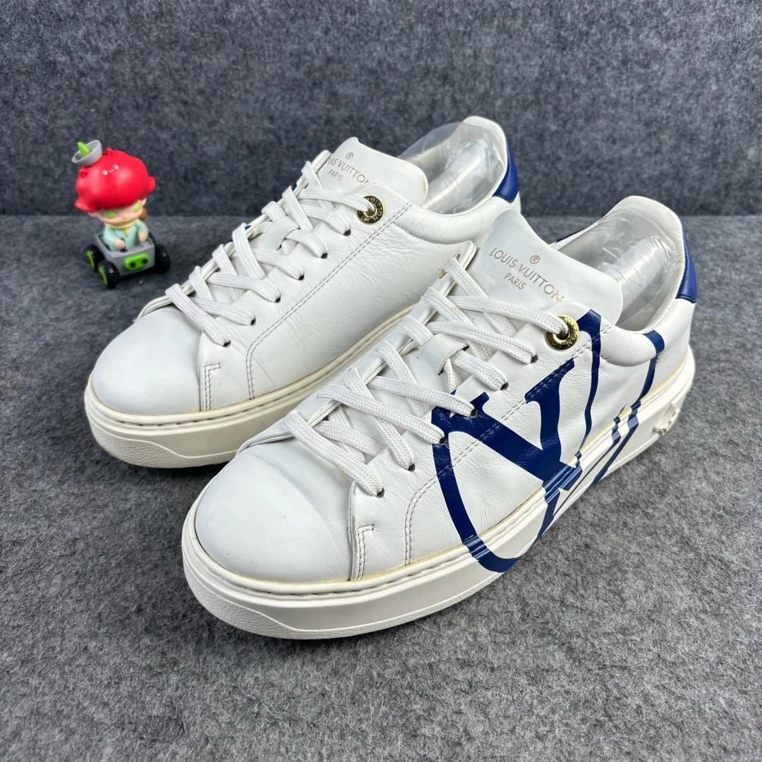 95新 LouisVuitton/路易威登 TIME OUT白蓝松糕鞋 36码 YLP1821