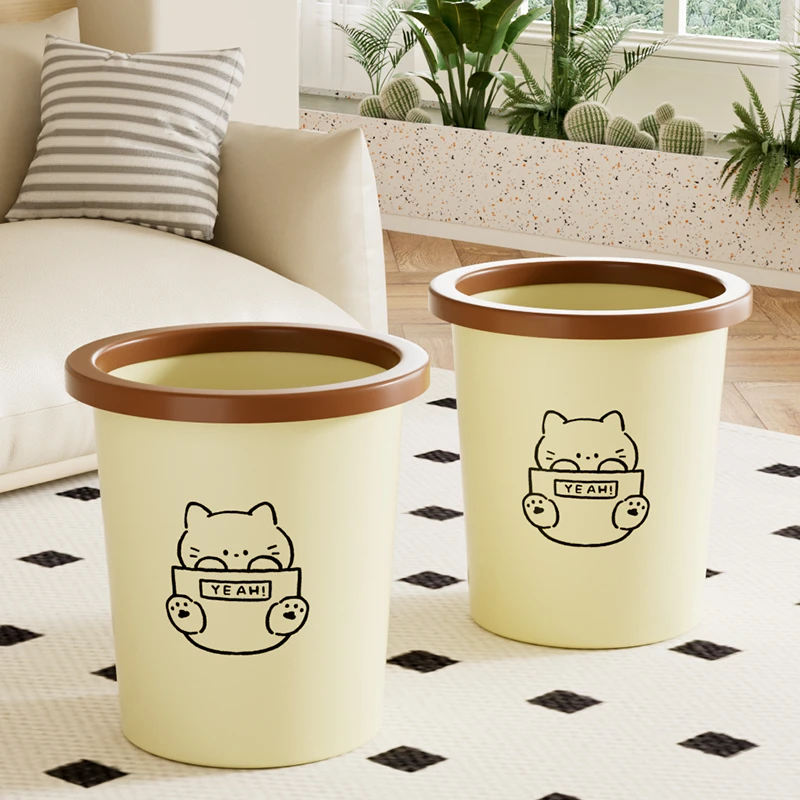 拍一发二奶油招财猫垃圾桶客厅厨房卧室卫生间垃圾桶办公室垃圾桶
