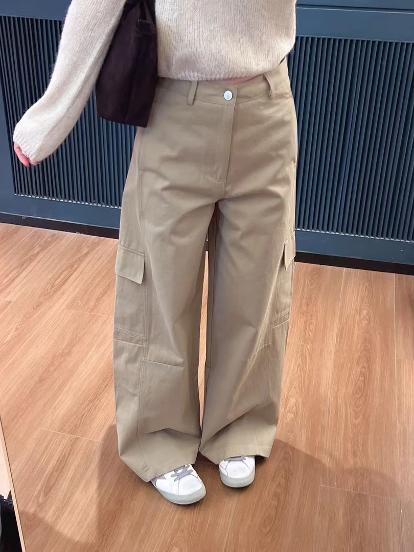 xxxwxz王希之  复古休闲时尚百搭卡其松弛感工装裤#z2459