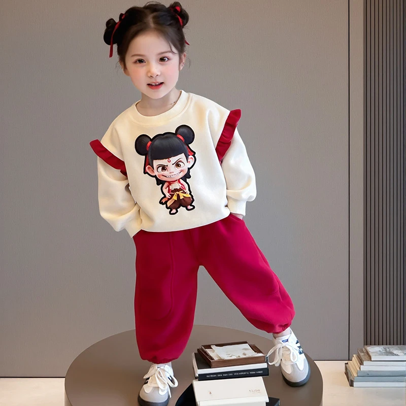 女童哪吒套装春秋款2025新款儿童洋气时髦宝宝春装休闲哪咤两件套