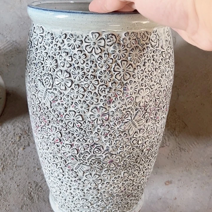 紫砂花盆高30口19微瑕