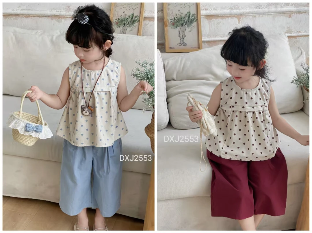 2553波点套装女童夏季套装新款洋气潮