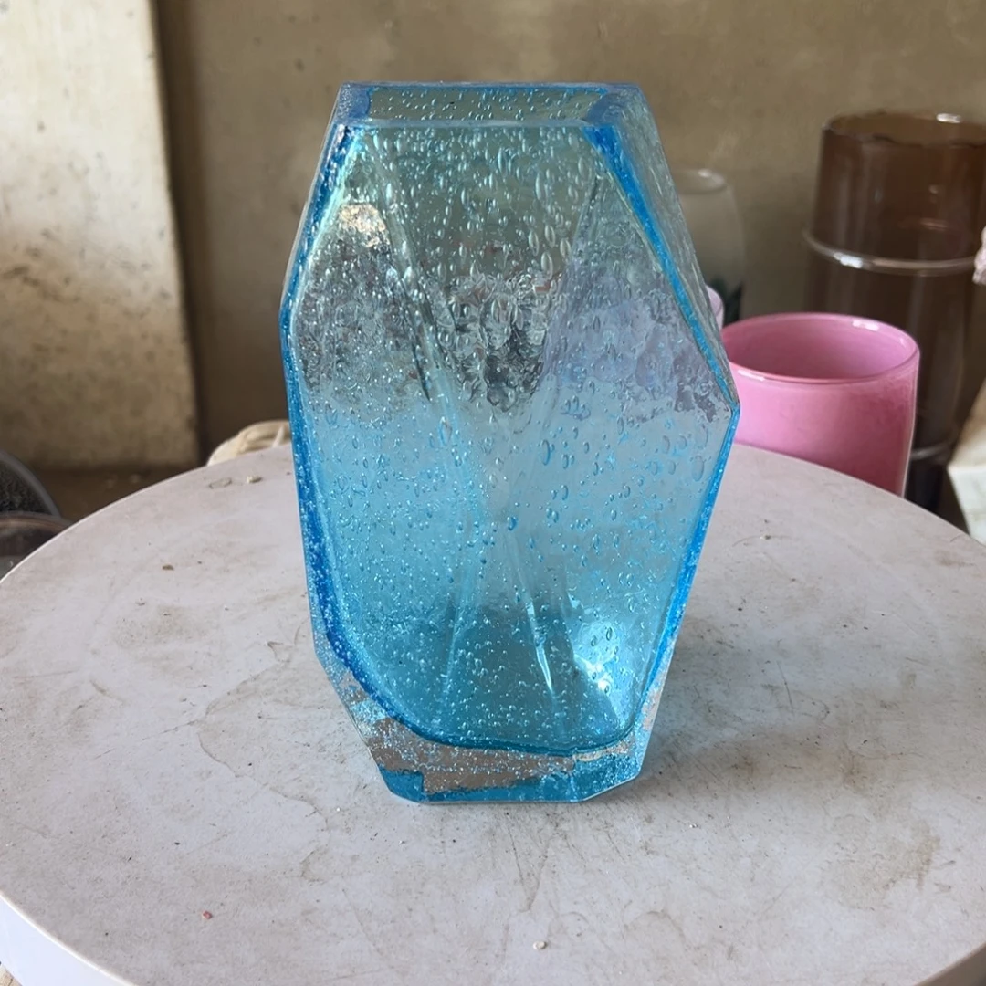 弘扬琉璃花器微瑕高度20