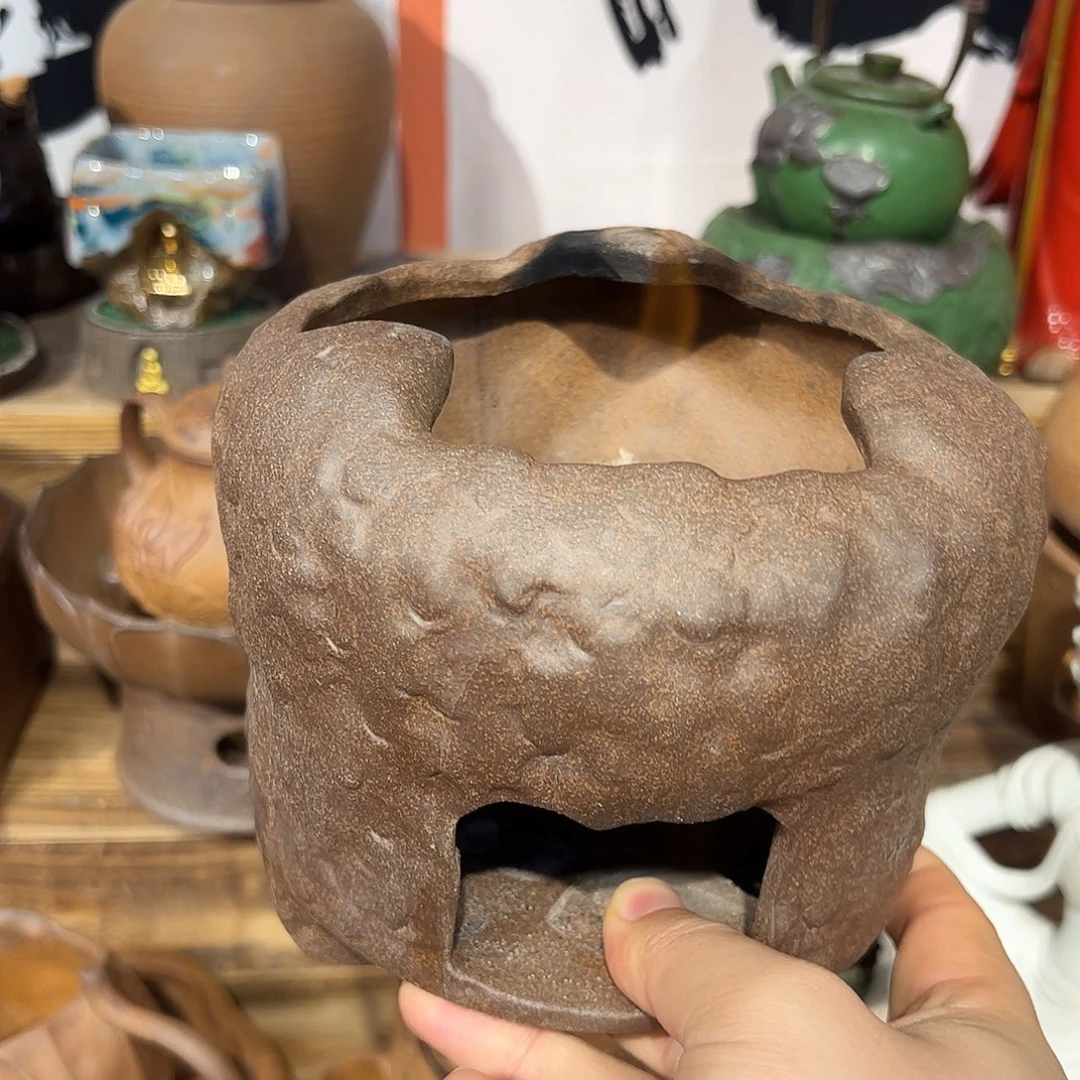 可以养的粗陶原矿老岩泥茶器