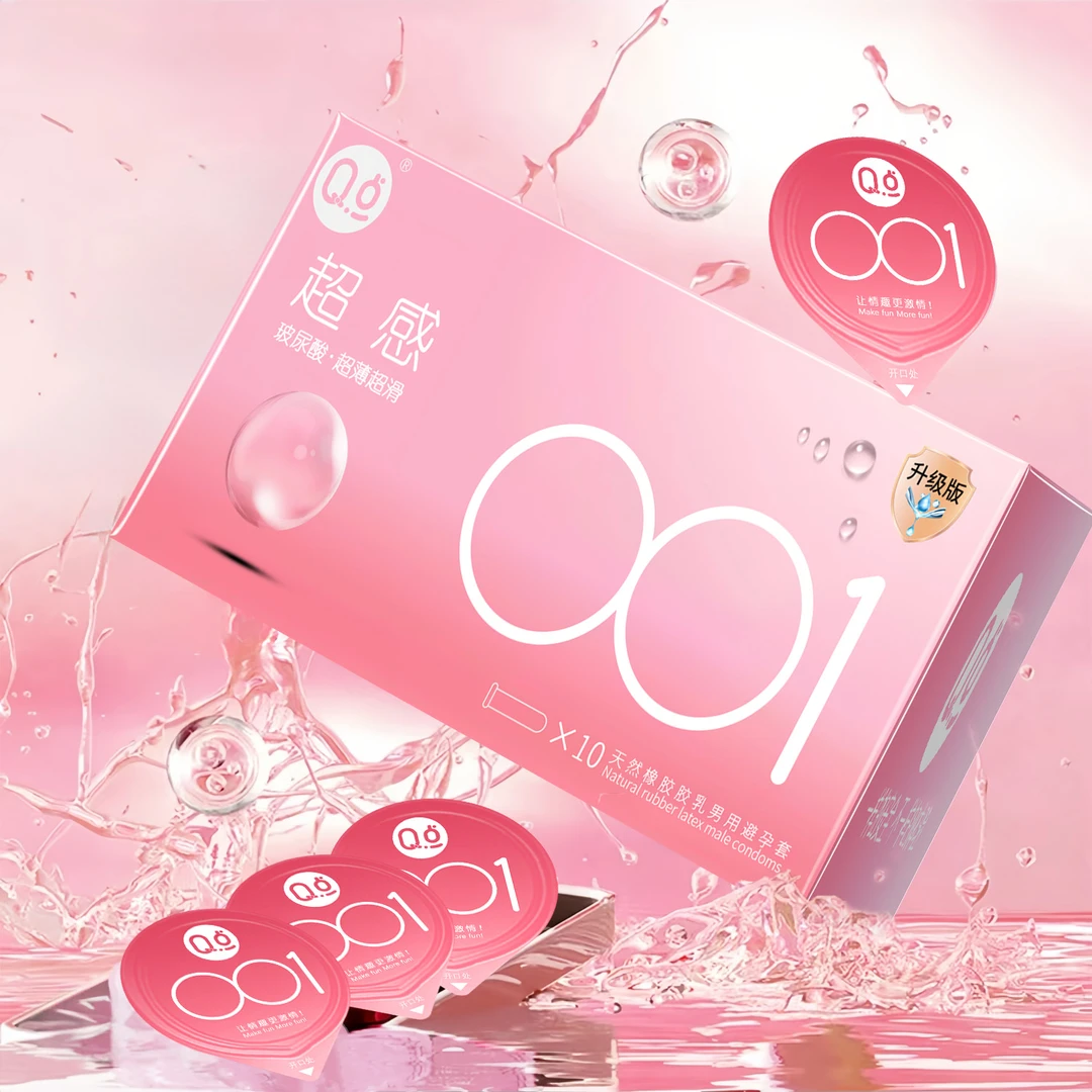 Q点超薄001玻尿酸免洗安全套 水润0.01冰火螺纹大颗粒避孕套物理延时持久型byt 天然橡胶胶乳男用避孕套官方正品 成人情趣计生用品