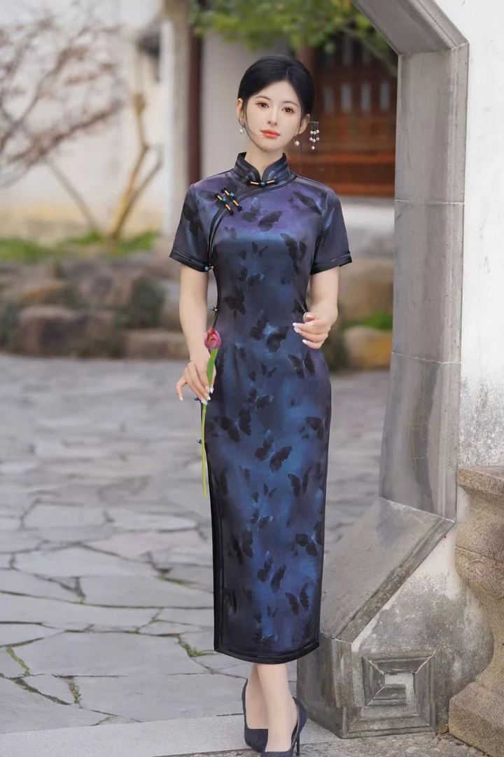 【蝴蝶自来】2025年新款复古典雅高级精致气质显瘦旗袍