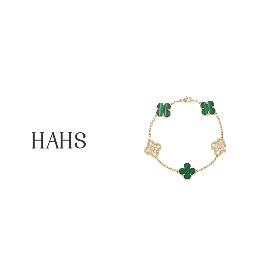 合金手链 （金间钻绿）合金镀新升级四叶草五花时尚轻奢百搭