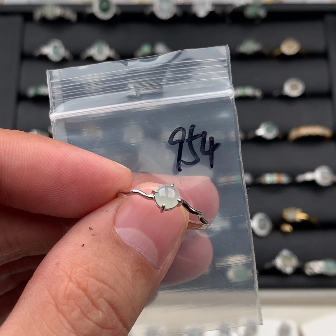 翡翠银S925镶嵌戒圈954