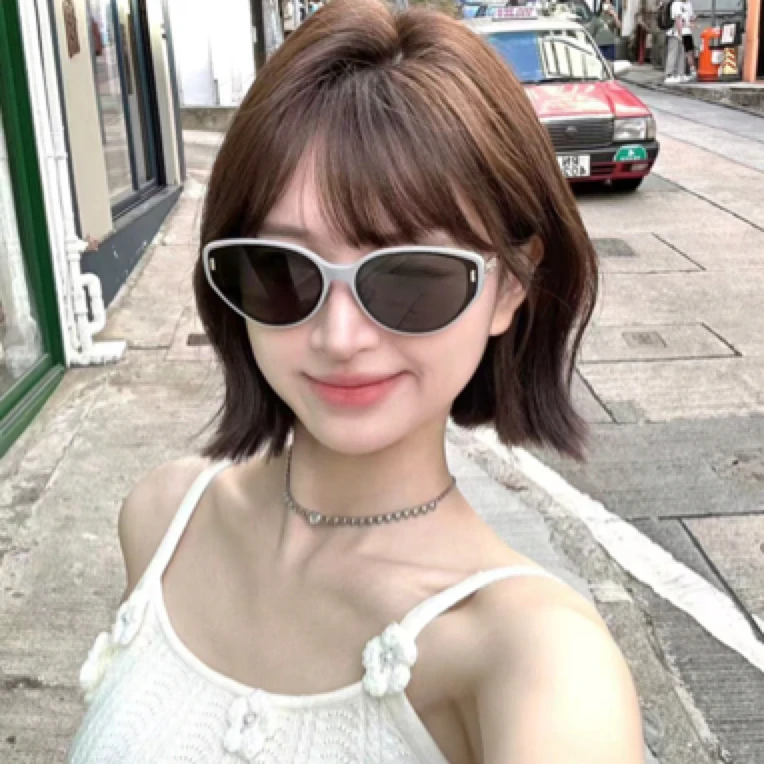 猫眼墨镜女高级感显脸小明星同款防紫外线时尚潮流太阳眼镜