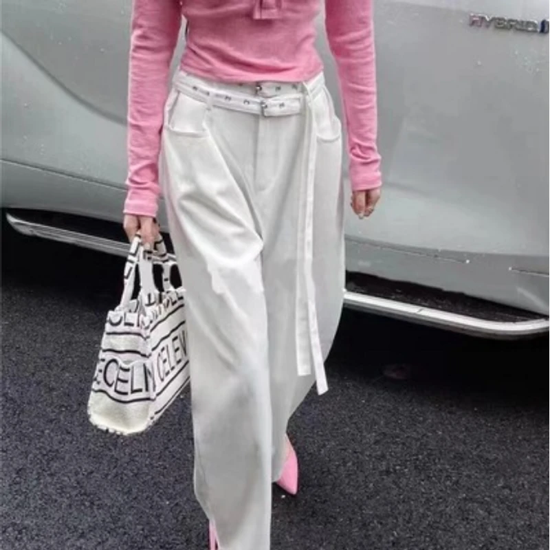 【李十一LISHIYI】直筒高腰显瘦休闲裤（配两腰带） 1801★