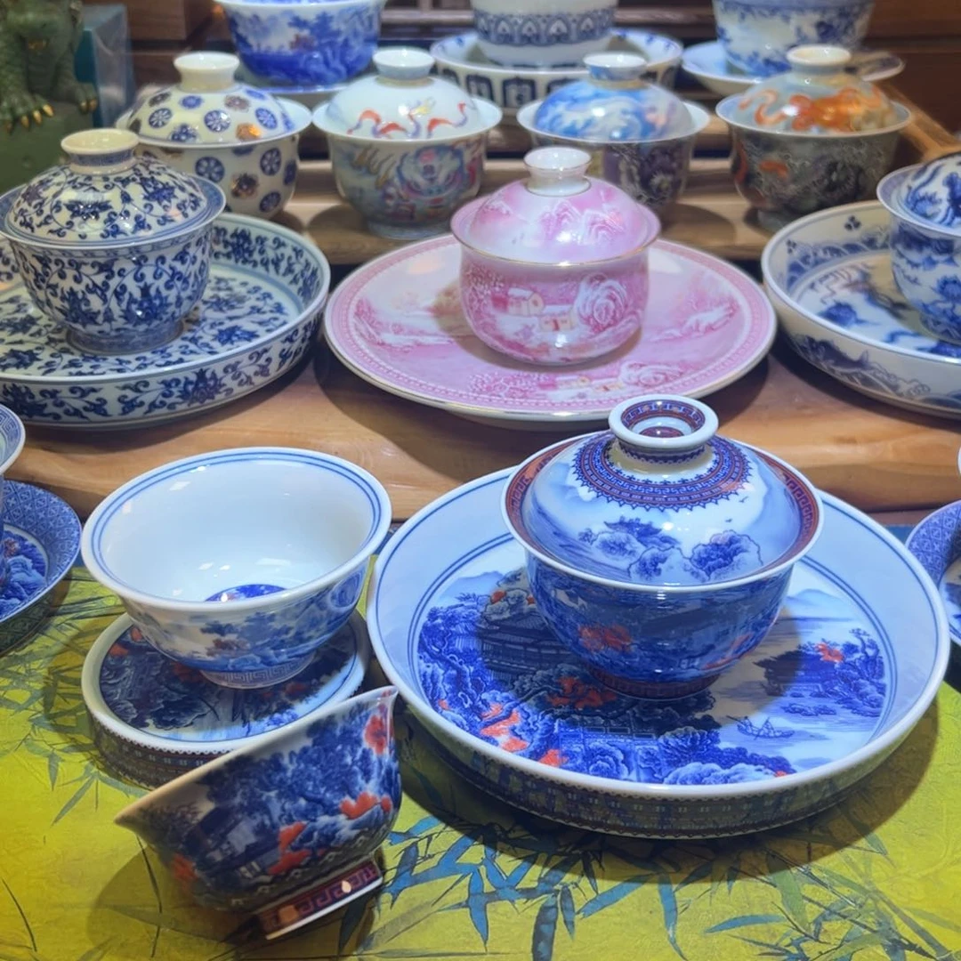 L****o景德镇陶瓷江南4件套4个小压手