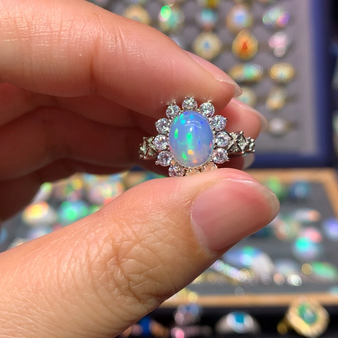 银S925镶嵌欧泊戒指款式