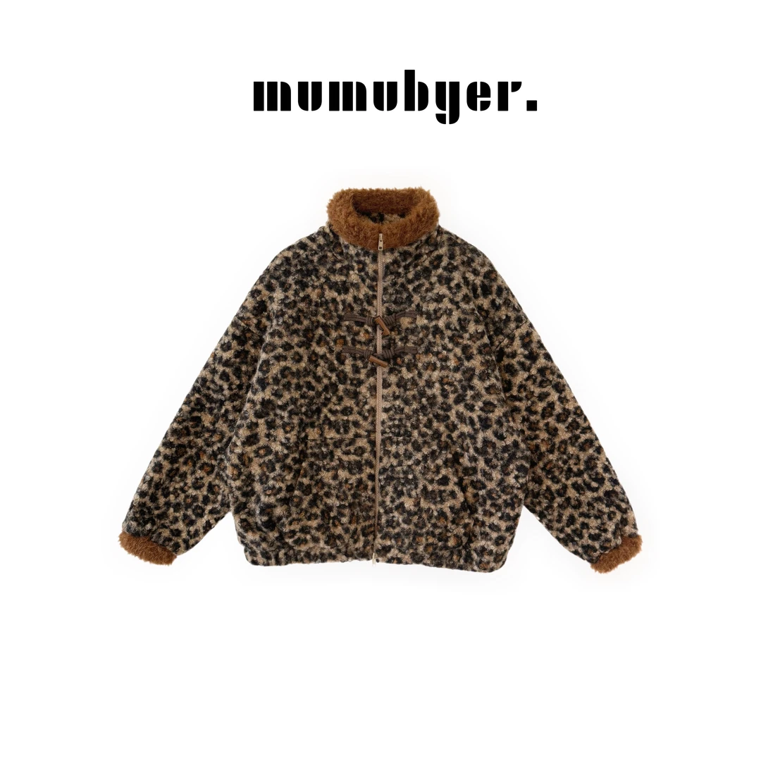 MUMUBYER •“小奶豹”美式复古豹纹羊羔毛小立领外套
