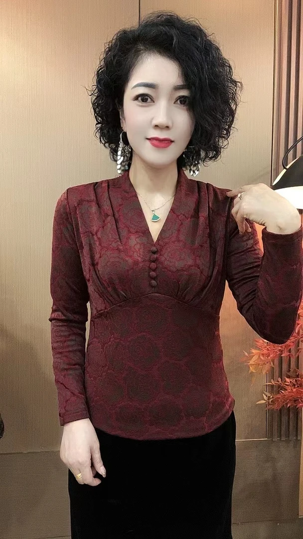 2025秋季新款长袖气质洋气时尚女士上衣打底衫#81010