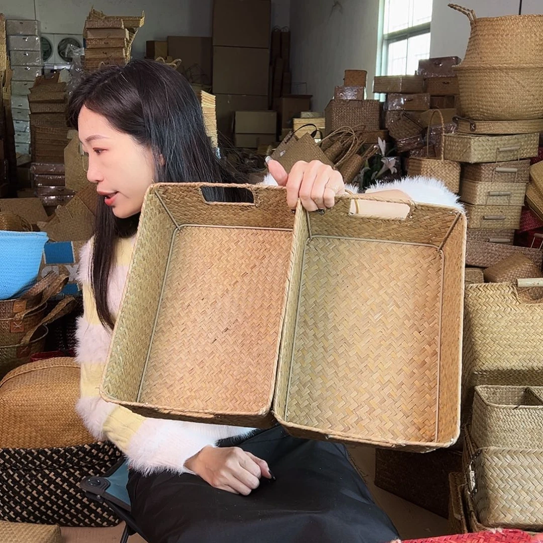 草编草编包/草编收纳盒微瑕疵