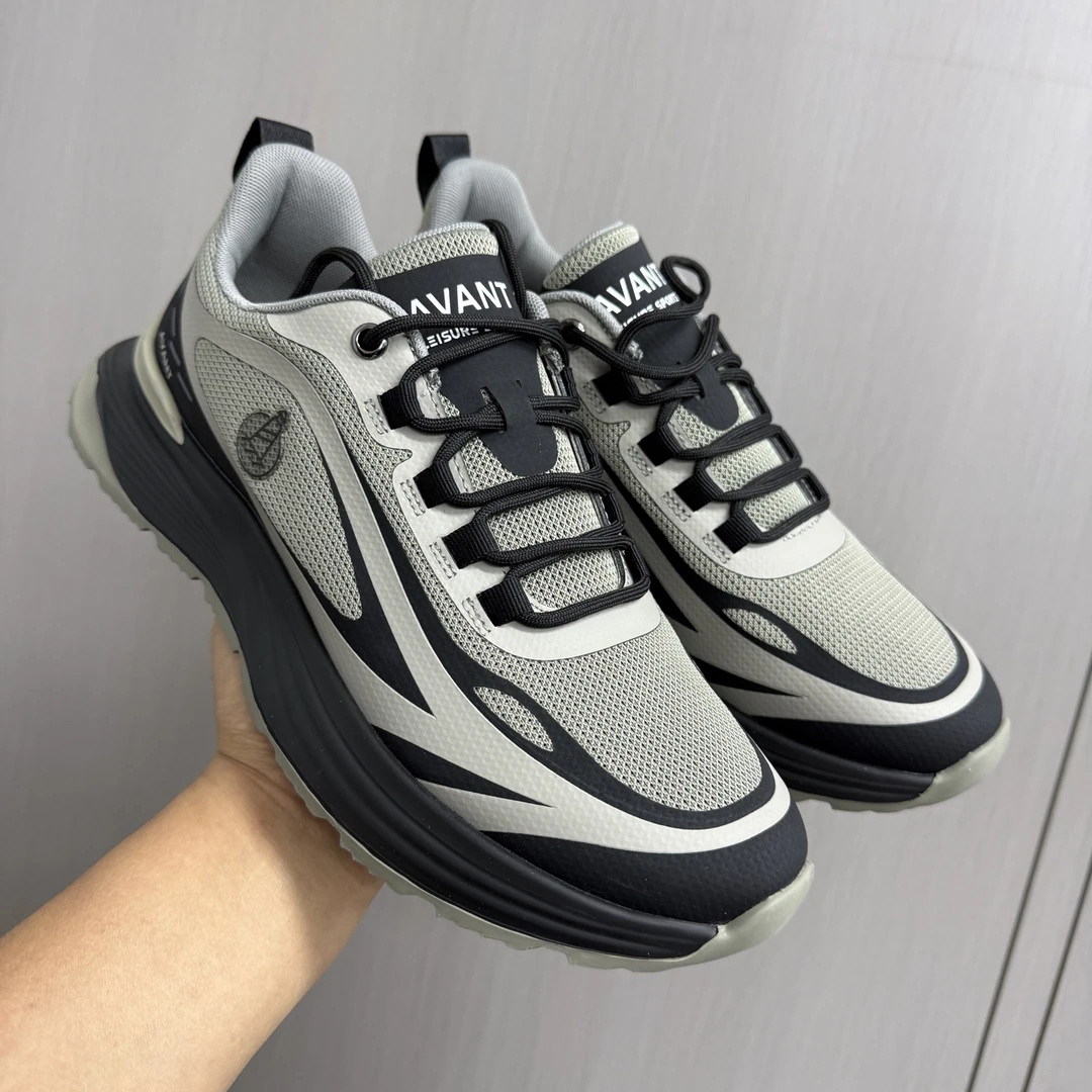 X291男款秋季网面运动鞋轻便Q弹不闷脚系带款跑步老爹鞋舒适百搭