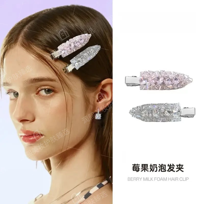 杨颖同款水钻发夹侧面夹精致高级感无痕鸭嘴夹bb夹发卡子
